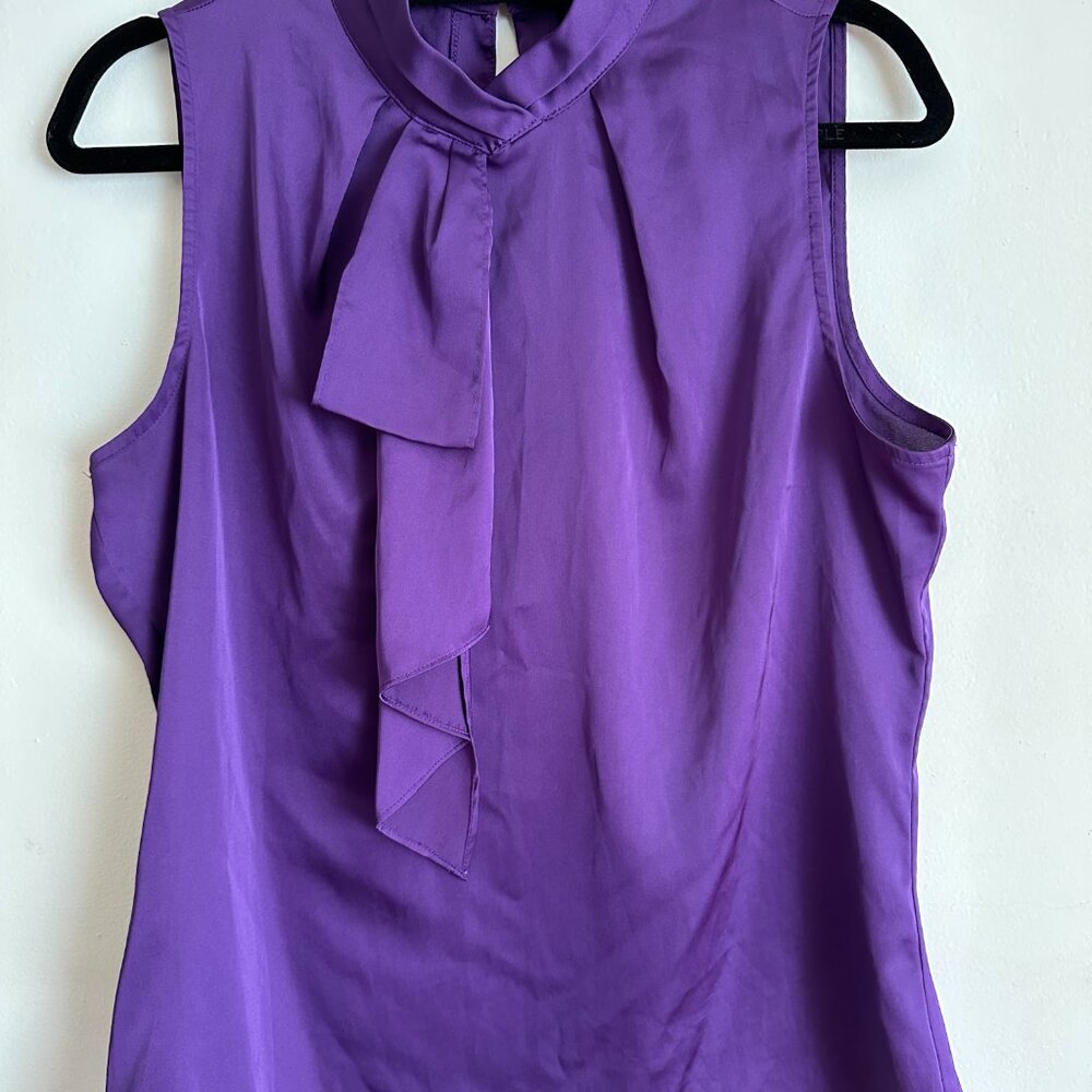 NWT Purple Sleeveless Top with Necktie - Medium
